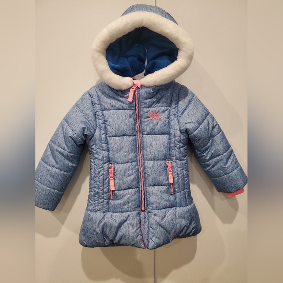 Oshkosh 3T girls blue puffer jacket - Picture 1 of 5
